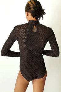 THE ELECTRA BODYSUIT IN DARK CHARCOAL