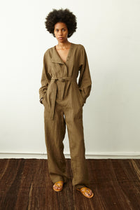 THE ELANNA JUMPSUIT IN LIGHT TOBACCO