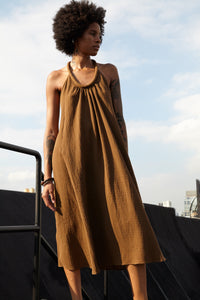 THE CELIA DRESS IN TOBACCO